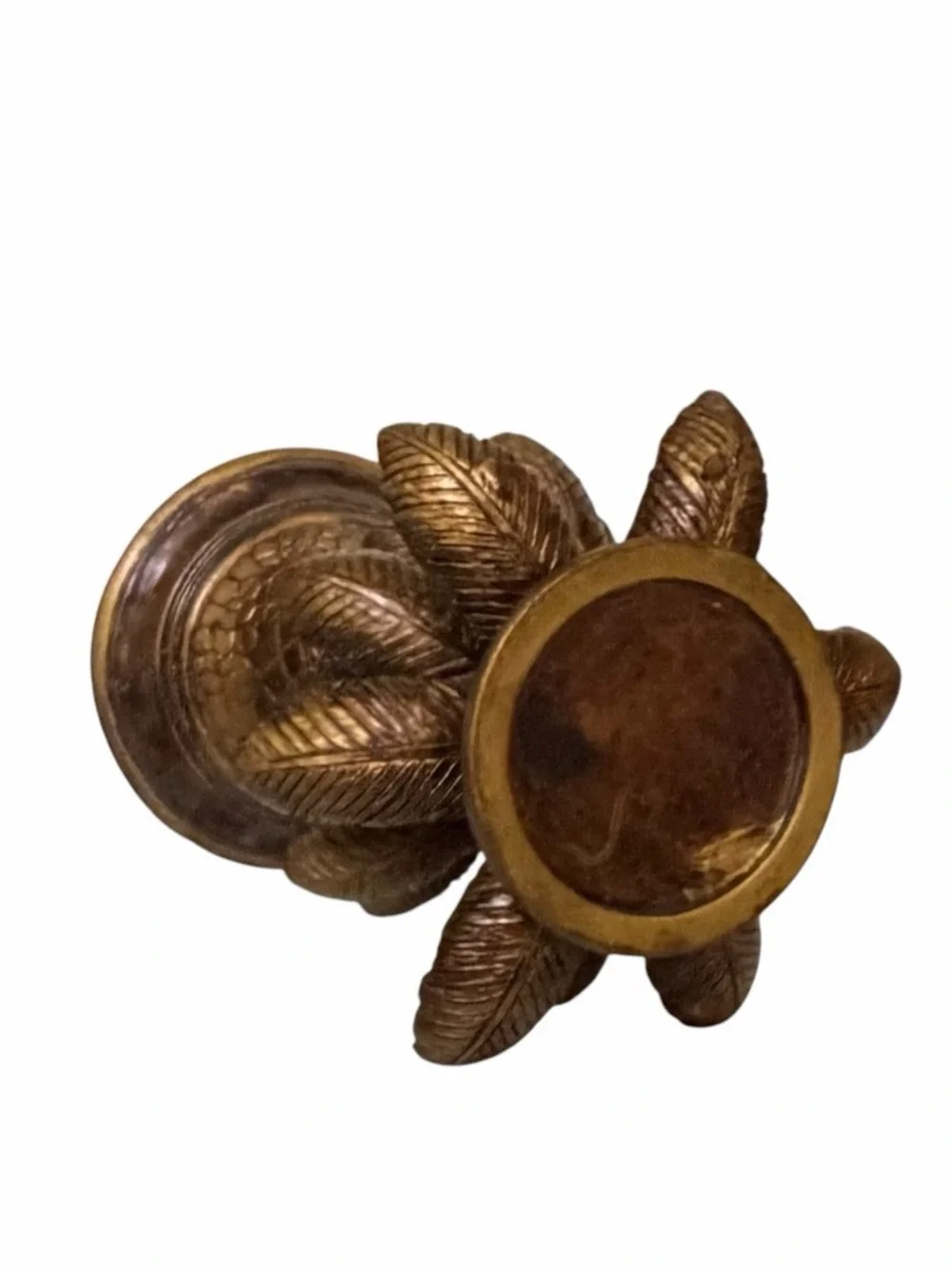 Home Elements Bronze Monkeys Climbing Palm Tree Ceramic Pillar Candle Holder